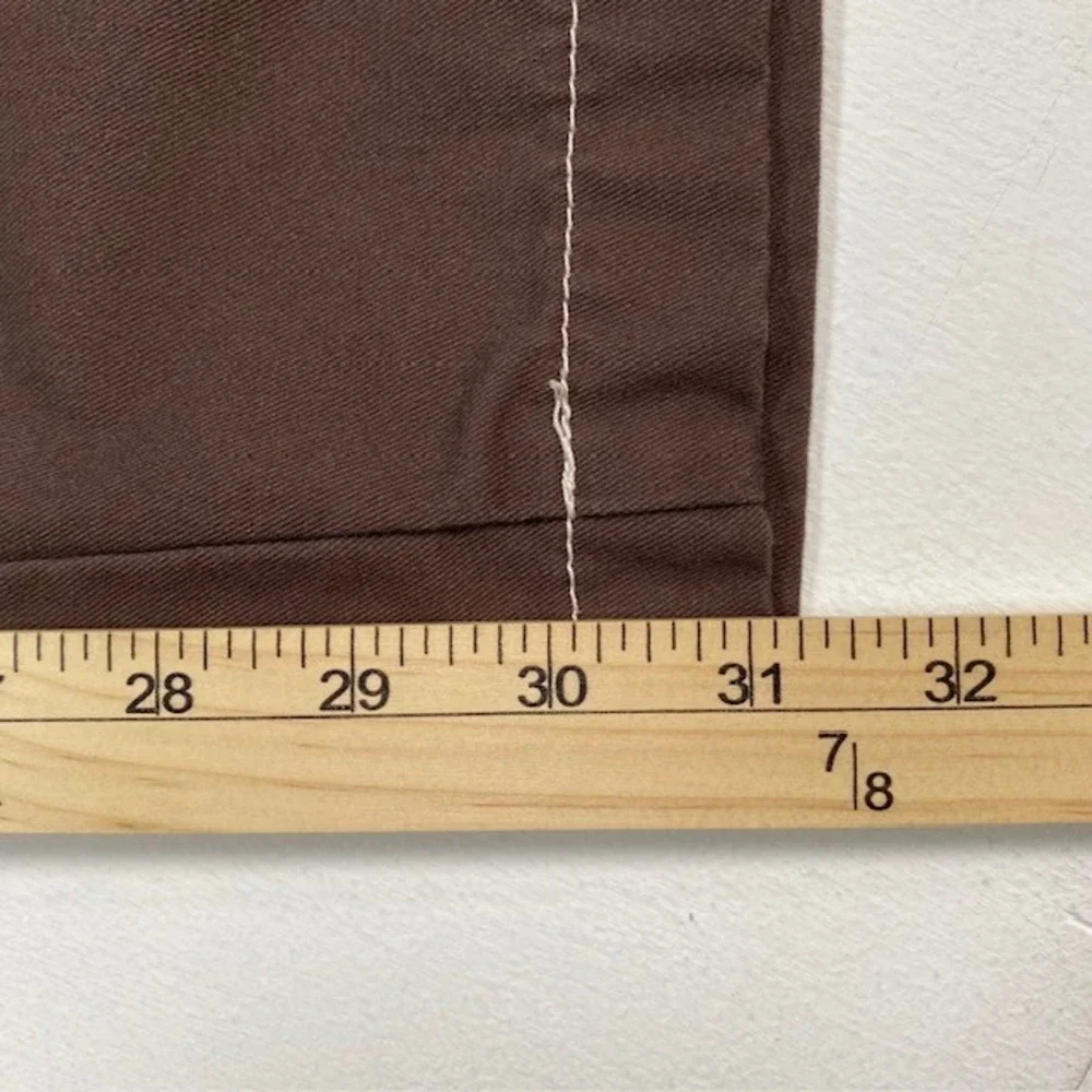 True Religion Mens Brown Contrast Stitch Cargo Pants Straight Leg Size 36 108335